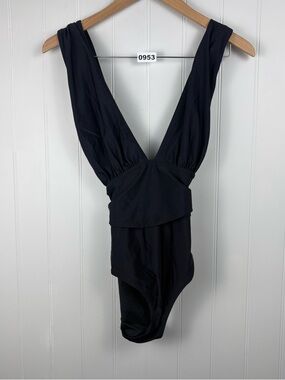 Cupshe Black Plunge One Piece Swimsuit | Minimal Chic Resort  Small